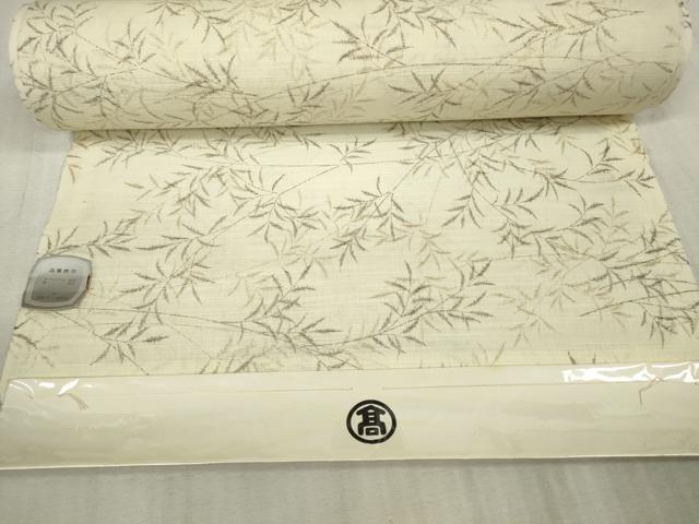平和屋着物∴夏物　浴衣　反物　着尺　枝葉文　高島屋扱い　未使用　DAAU7640zzz