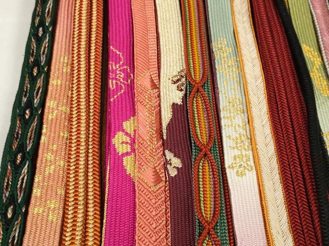 平和屋着物●和装小物 帯締め20本セット 高麗組 笹浪組 角八つ組 金糸 未使用品あり 長尺 逸品 DAAU7830zzz
