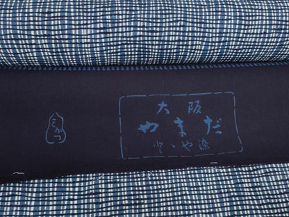 平和屋着物∴夏物　浴衣　反物　着尺　格子　綿　逸品　未使用　DAAU7853zzz