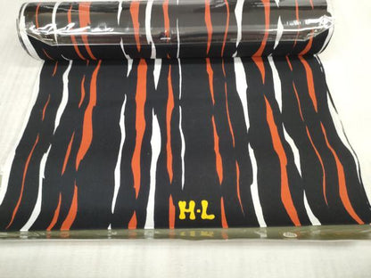 平和屋着物∴夏物　H・L（アッシュエル）　HENRI-LUC CHAPUIS　浴衣　反物　着尺　よろけ縞　綿　逸品　未使用　DAAU7859zzz