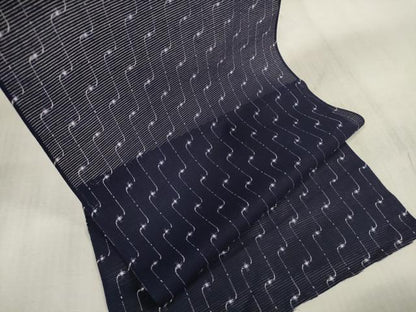 平和屋着物∴夏物　浴衣・小紋兼用　反物　着尺　綿絽　変わり縞　綿　逸品　未使用　DAAU7866zzz