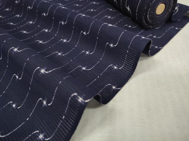 平和屋着物∴夏物　浴衣・小紋兼用　反物　着尺　綿絽　変わり縞　綿　逸品　未使用　DAAU7866zzz