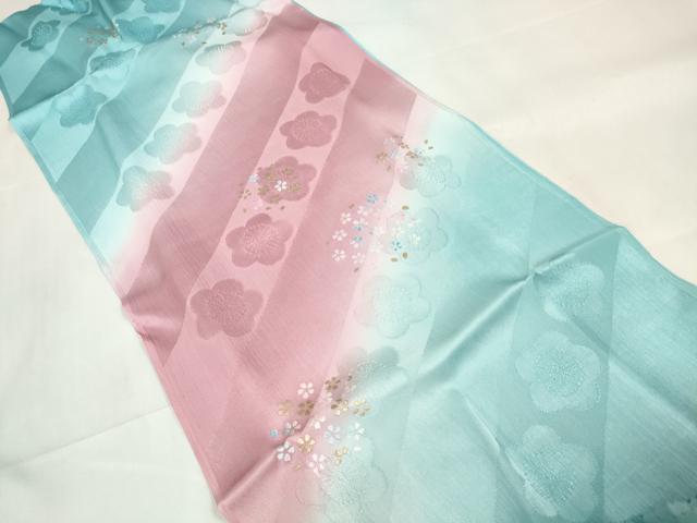平和屋着物●和装小物 帯締め・帯揚げセット 斜線 梅地紋 小花 暈し染め 金彩 手組紐 高麗組 金糸 逸品 未使用 DAAU7962zzz