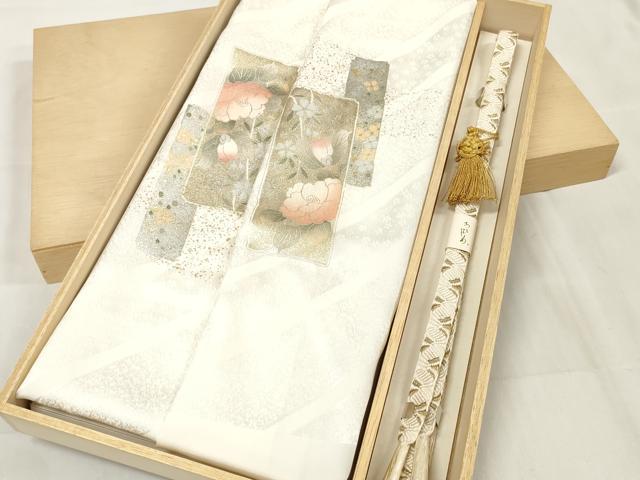 平和屋着物●和装小物 帯締め・帯揚げセット 礼装用 短冊花文 金彩 亀房付き 逸品 未使用 DAAU7977zzz