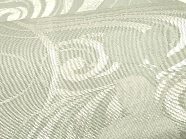 平和屋着物＊夏物　六通柄袋帯　流水草葉文　銀糸　正絹　逸品　DAAU8081cm
