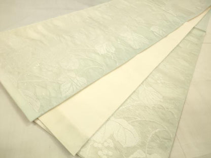 平和屋着物＊夏物　六通柄袋帯　葡萄蔦の葉文　銀糸　正絹　逸品　DAAU8087cm