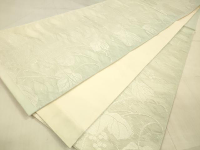 平和屋着物＊夏物　六通柄袋帯　葡萄蔦の葉文　銀糸　正絹　逸品　DAAU8087cm