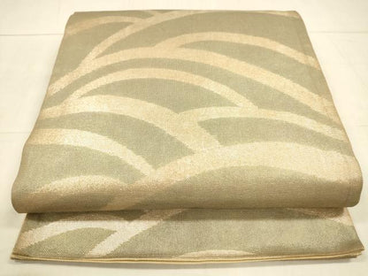 平和屋着物＊夏物　六通柄袋帯　抽象文様　金糸　正絹　逸品　DAAU8089cm