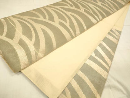 平和屋着物＊夏物　六通柄袋帯　抽象文様　金糸　正絹　逸品　DAAU8089cm