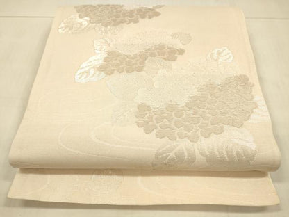 平和屋着物＊夏物　六通柄袋帯　紫陽花　銀糸　正絹　逸品　DAAU8096cm