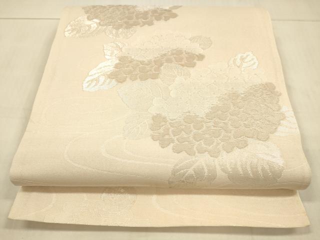 平和屋着物＊夏物　六通柄袋帯　紫陽花　銀糸　正絹　逸品　DAAU8096cm