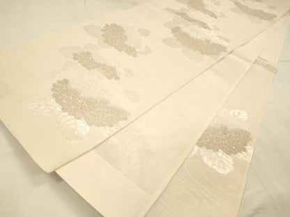 平和屋着物＊夏物　六通柄袋帯　紫陽花　銀糸　正絹　逸品　DAAU8096cm