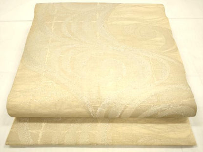 平和屋着物＊夏物　六通柄袋帯　流水文　銀糸　正絹　逸品　DAAU8102cm
