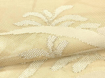 平和屋着物＊夏物　太鼓柄袋帯　草葉文　銀糸　正絹　逸品　DAAU8113cm