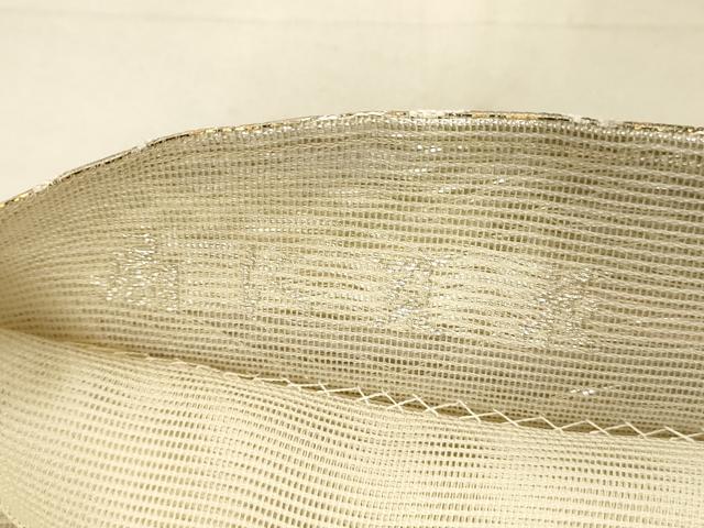 平和屋着物＊夏物　六通柄袋帯　扇に夏花　金銀糸　正絹　逸品　DAAU8139cm