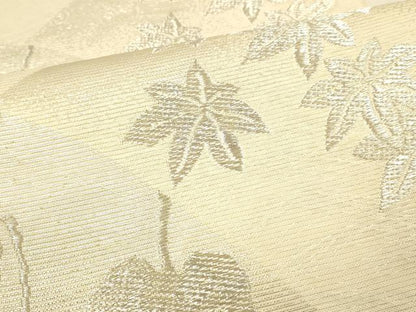 平和屋着物＊夏物　六通柄袋帯　草葉文　銀糸　正絹　逸品　DAAU8148cm