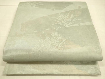 平和屋着物＊夏物　六通柄袋帯　杜若　金銀糸　正絹　逸品　DAAU8174cm