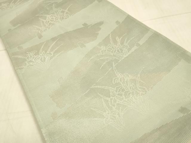 平和屋着物＊夏物　六通柄袋帯　杜若　金銀糸　正絹　逸品　DAAU8174cm