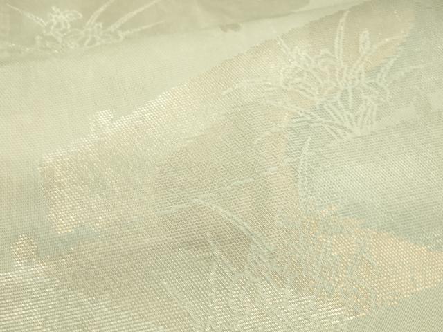 平和屋着物＊夏物　六通柄袋帯　杜若　金銀糸　正絹　逸品　DAAU8174cm