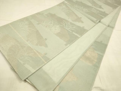 平和屋着物＊夏物　六通柄袋帯　杜若　金銀糸　正絹　逸品　DAAU8174cm