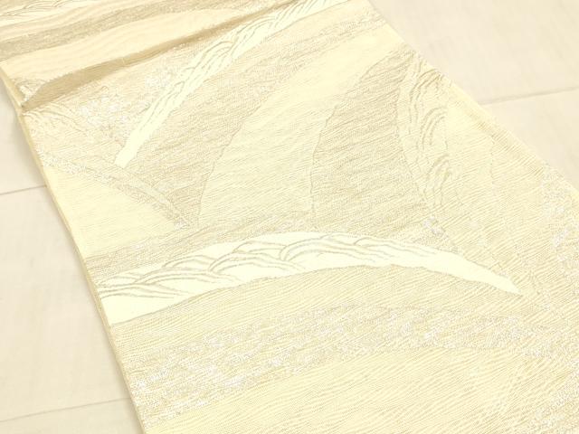 平和屋着物＊夏物　六通柄袋帯　草葉文　銀糸　正絹　逸品　DAAU8197cm