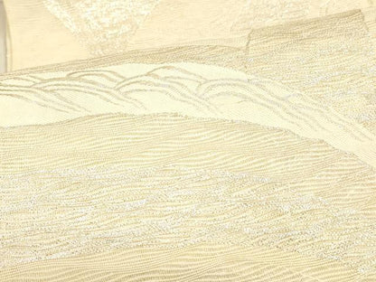 平和屋着物＊夏物　六通柄袋帯　草葉文　銀糸　正絹　逸品　DAAU8197cm