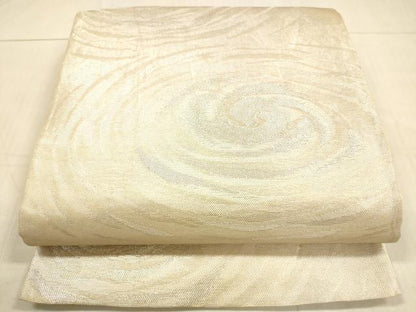 平和屋着物＊夏物　六通柄袋帯　流水文　銀糸　正絹　逸品　DAAU8211cm