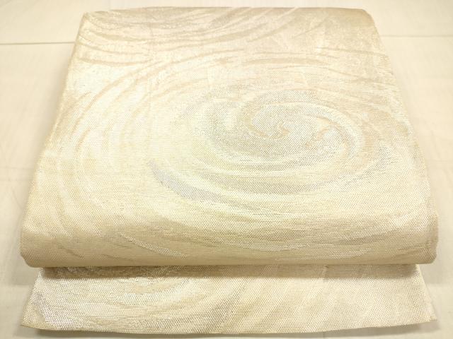 平和屋着物＊夏物　六通柄袋帯　流水文　銀糸　正絹　逸品　DAAU8211cm