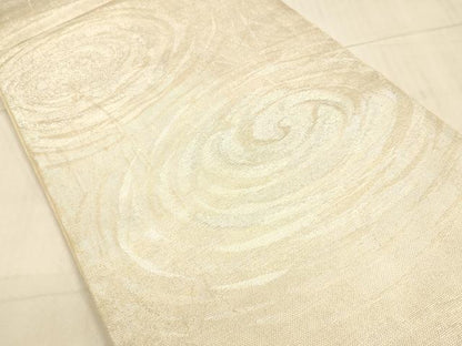 平和屋着物＊夏物　六通柄袋帯　流水文　銀糸　正絹　逸品　DAAU8211cm