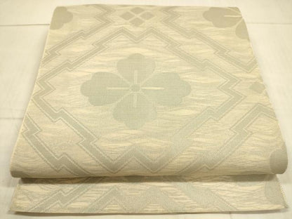 平和屋着物＊夏物　全通柄　本袋帯　蜀江花文　銀糸　三越扱い　正絹　逸品　DAAU8221cm