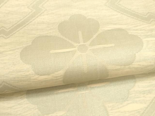 平和屋着物＊夏物　全通柄　本袋帯　蜀江花文　銀糸　三越扱い　正絹　逸品　DAAU8221cm
