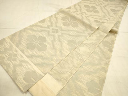 平和屋着物＊夏物　全通柄　本袋帯　蜀江花文　銀糸　三越扱い　正絹　逸品　DAAU8221cm