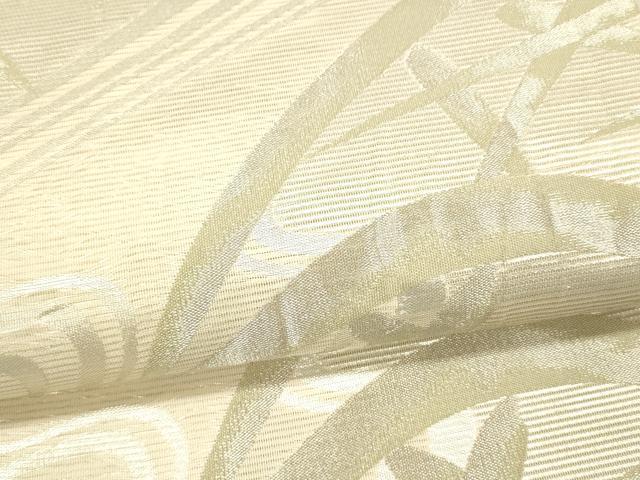 平和屋着物＊夏物　六通柄袋帯　流水籬文　銀糸　正絹　逸品　DAAU8301cm