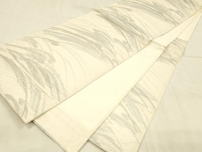 平和屋着物＊夏物 六通柄袋帯 流水文 銀糸 正絹 逸品 DAAU8307cm