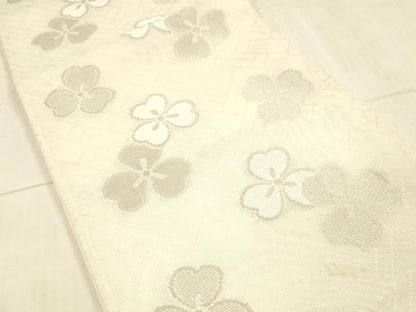 平和屋着物＊夏物　六通柄袋帯　舞花文　銀糸　DAAU8314cm
