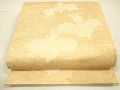 平和屋着物＊夏物　全通柄袋帯　杜若　金糸　正絹　逸品　DAAU8323cm