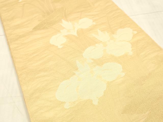 平和屋着物＊夏物　全通柄袋帯　杜若　金糸　正絹　逸品　DAAU8323cm