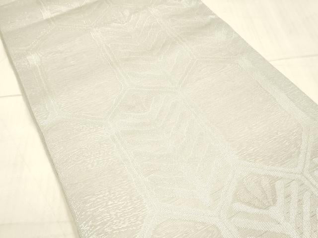 平和屋着物＊夏物 六通柄袋帯 亀甲草葉文 銀糸 正絹 逸品 DAAU8390cm