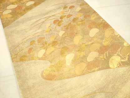 平和屋着物＊夏物　六通柄袋帯　草原乃花　金糸　正絹　逸品　DAAU8391cm