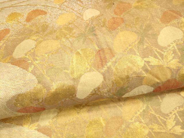 平和屋着物＊夏物　六通柄袋帯　草原乃花　金糸　正絹　逸品　DAAU8391cm