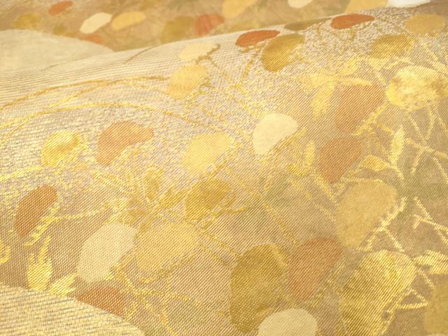平和屋着物＊夏物　六通柄袋帯　草原乃花　金糸　正絹　逸品　DAAU8391cm