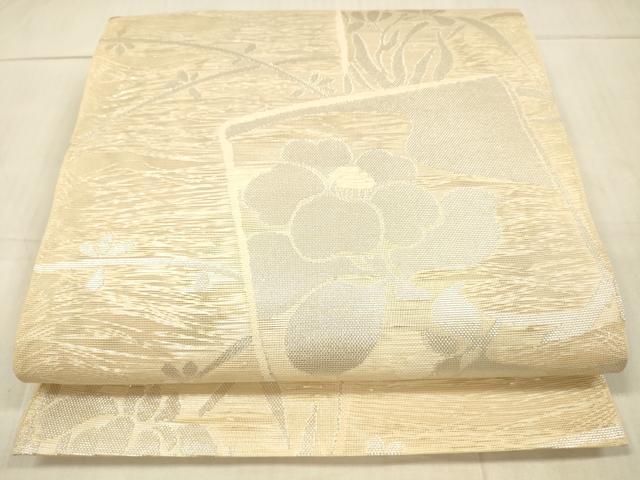 平和屋着物＊夏物　六通柄　本袋帯　色紙草花文　正絹　逸品　DAAU8395cm