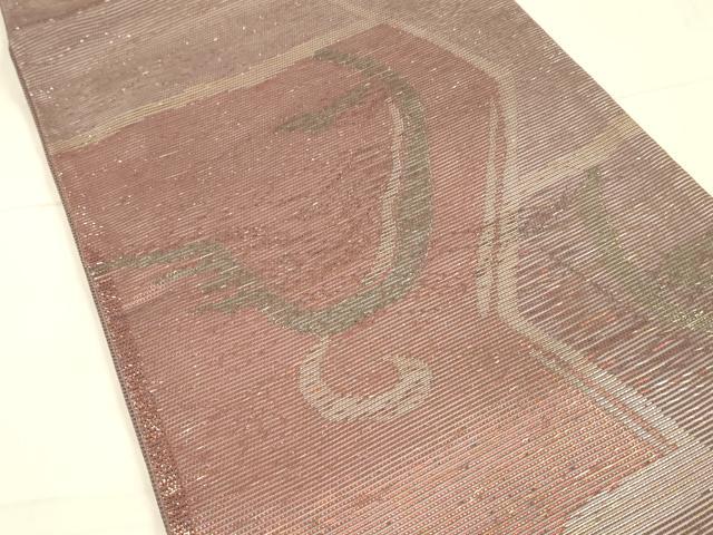 平和屋着物＊夏物 六通柄袋帯 なつおり 抽象文様 金糸 正絹 逸品 DAAU8404cm