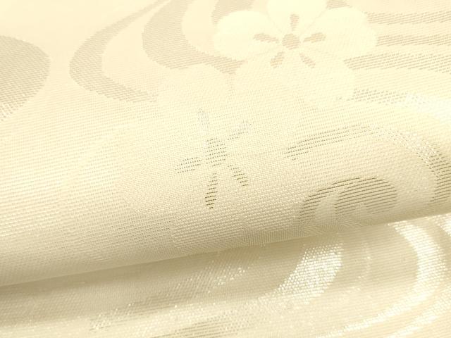 平和屋着物＊夏物　六通柄袋帯　流水花文　銀糸　正絹　逸品　DAAU8437cm