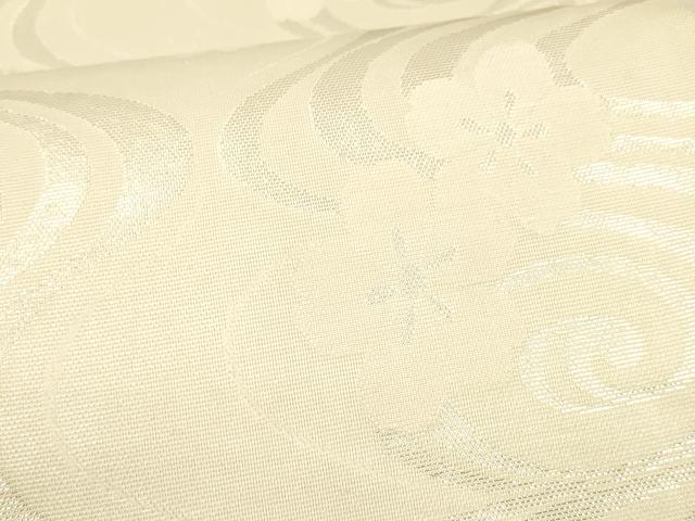 平和屋着物＊夏物　六通柄袋帯　流水花文　銀糸　正絹　逸品　DAAU8437cm
