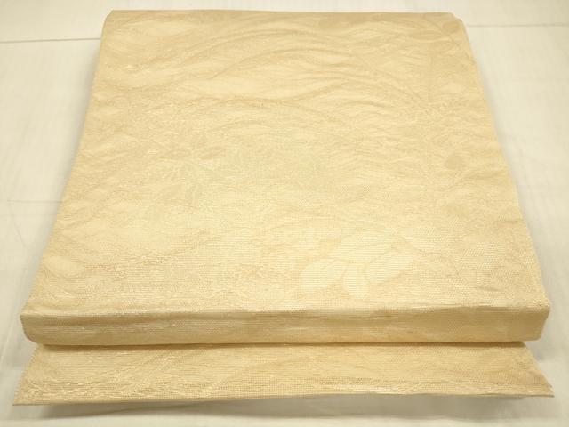 平和屋着物＊夏物 六通柄 本袋帯 草葉文 金糸 正絹 逸品 DAAU8456cm