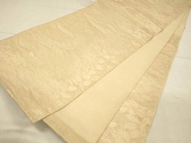 平和屋着物＊夏物 六通柄 本袋帯 草葉文 金糸 正絹 逸品 DAAU8456cm