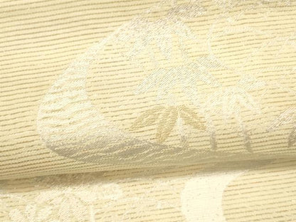 平和屋着物＊夏物　六通柄袋帯　流水笹竹花文　金銀糸　正絹　逸品　DAAU8469cm