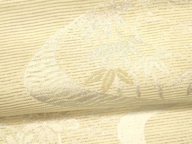 平和屋着物＊夏物　六通柄袋帯　流水笹竹花文　金銀糸　正絹　逸品　DAAU8469cm