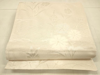 平和屋着物＊夏物 六通柄袋帯 撫子 銀糸 正絹 逸品 DAAU8475cm
